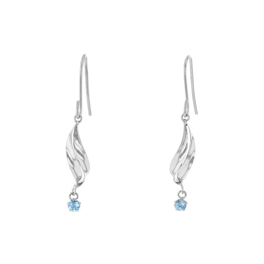 11月誕生石 K10 ホワイトゴールド ブルートパーズ フック ピアス