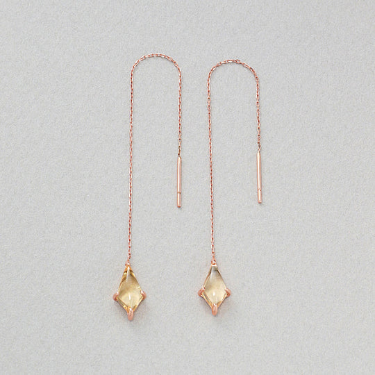 11月誕生石 K10 ピンクゴールド シトリン アメリカン ピアス