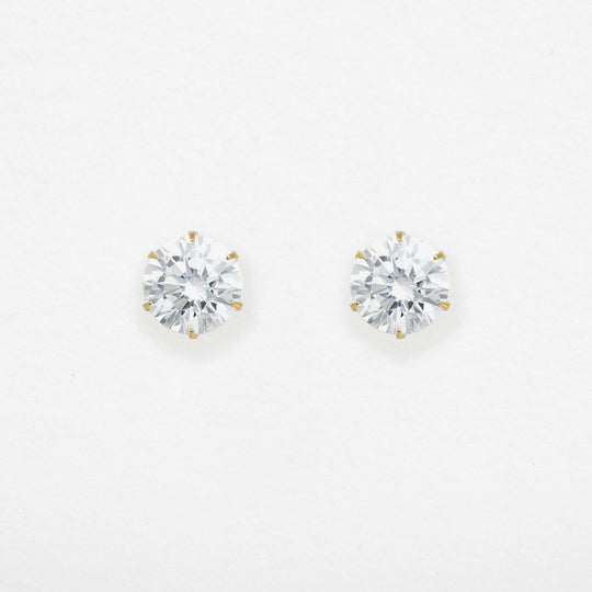 K18 イエローゴールド キュービックジルコニア ピアス（5mm）