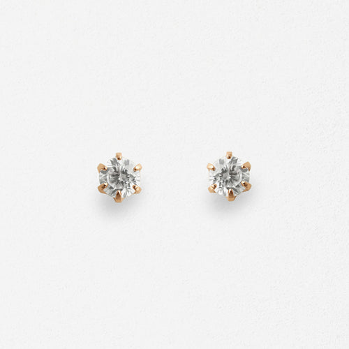 K18 ピンクゴールド キュービックジルコニア ピアス（2mm）