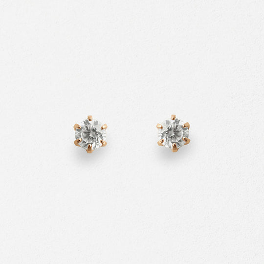 K18 ピンクゴールド キュービックジルコニア ピアス（2mm）