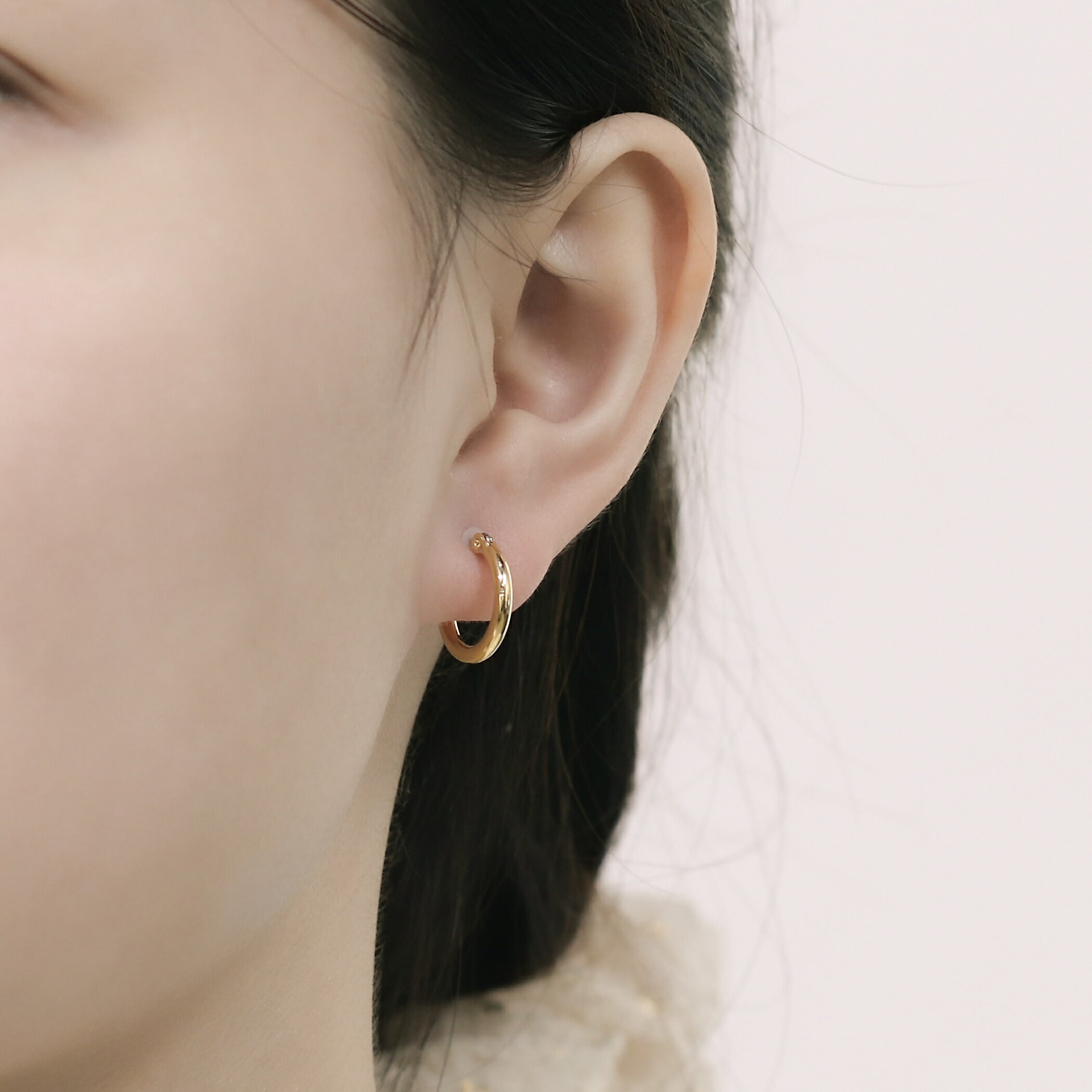 真鍮 チタンポスト フープ ピアス（15mm） – Milluflora | ミル