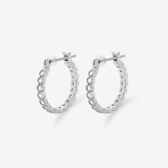 【クーポン対象商品】真鍮 キュービックジルコニア チタンポスト フープ ピアス（17mm）