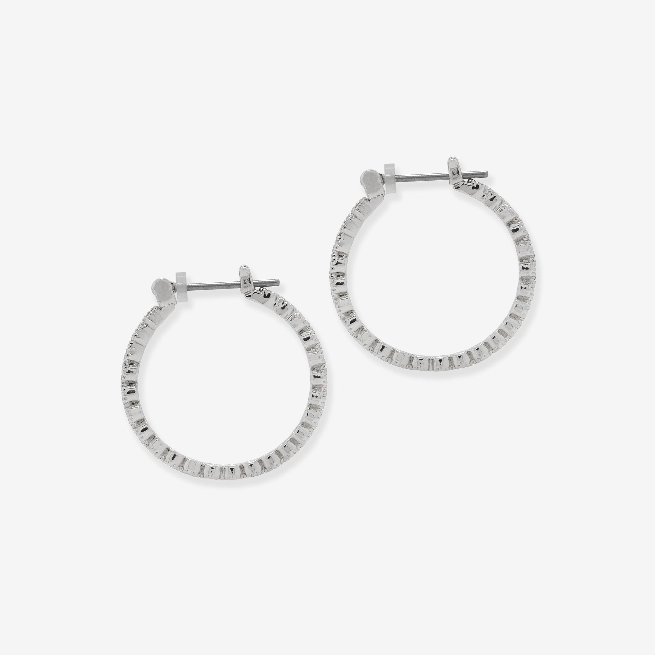 キュービックジルコニア フープ ピアス（ポスト チタン）（21mm