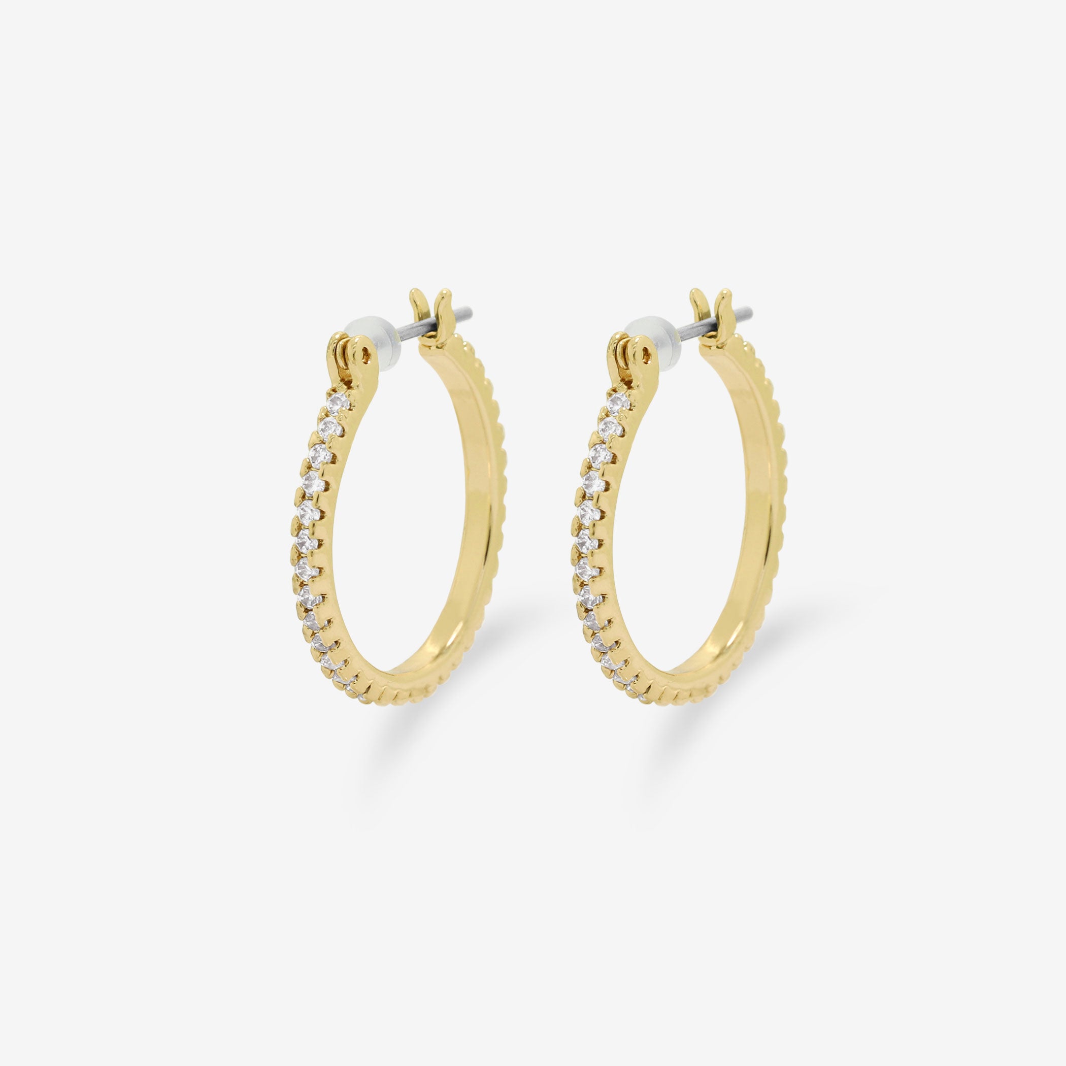 キュービックジルコニア フープ ピアス（ポスト チタン）（20mm