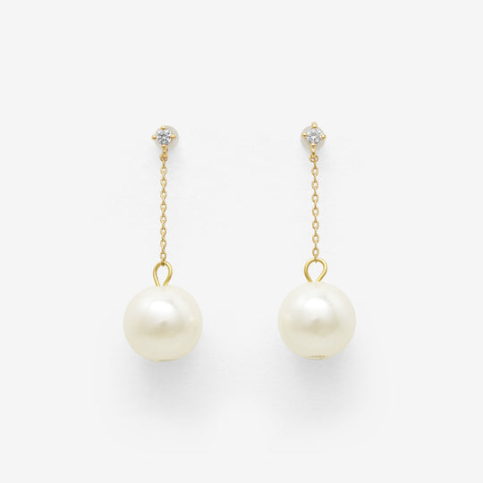 ★今だけ送料無料！★真鍮 パール チタンポスト ピアス