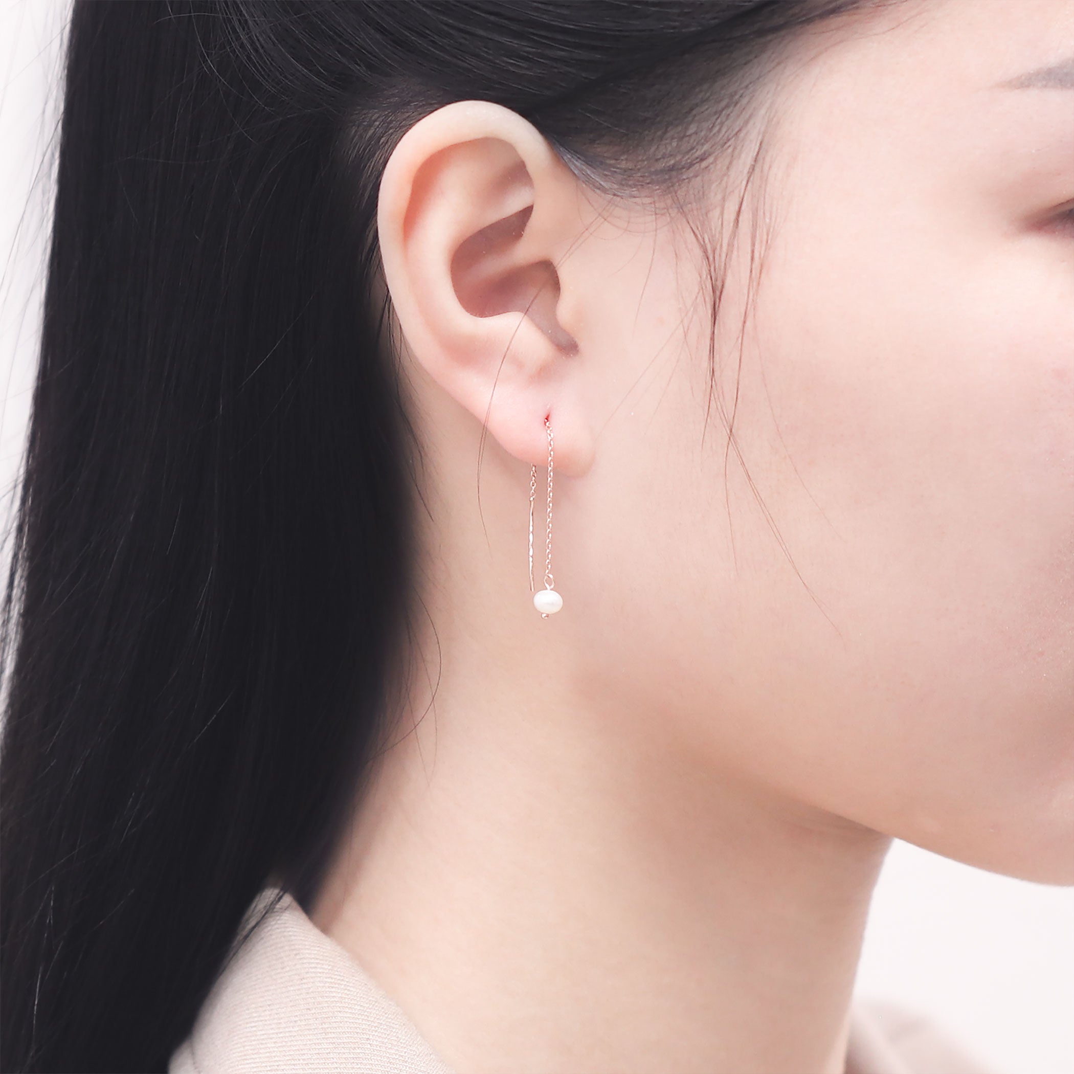 WEB限定】6月誕生石 K10 ピンクゴールド 淡水パール アメリカン ピアス