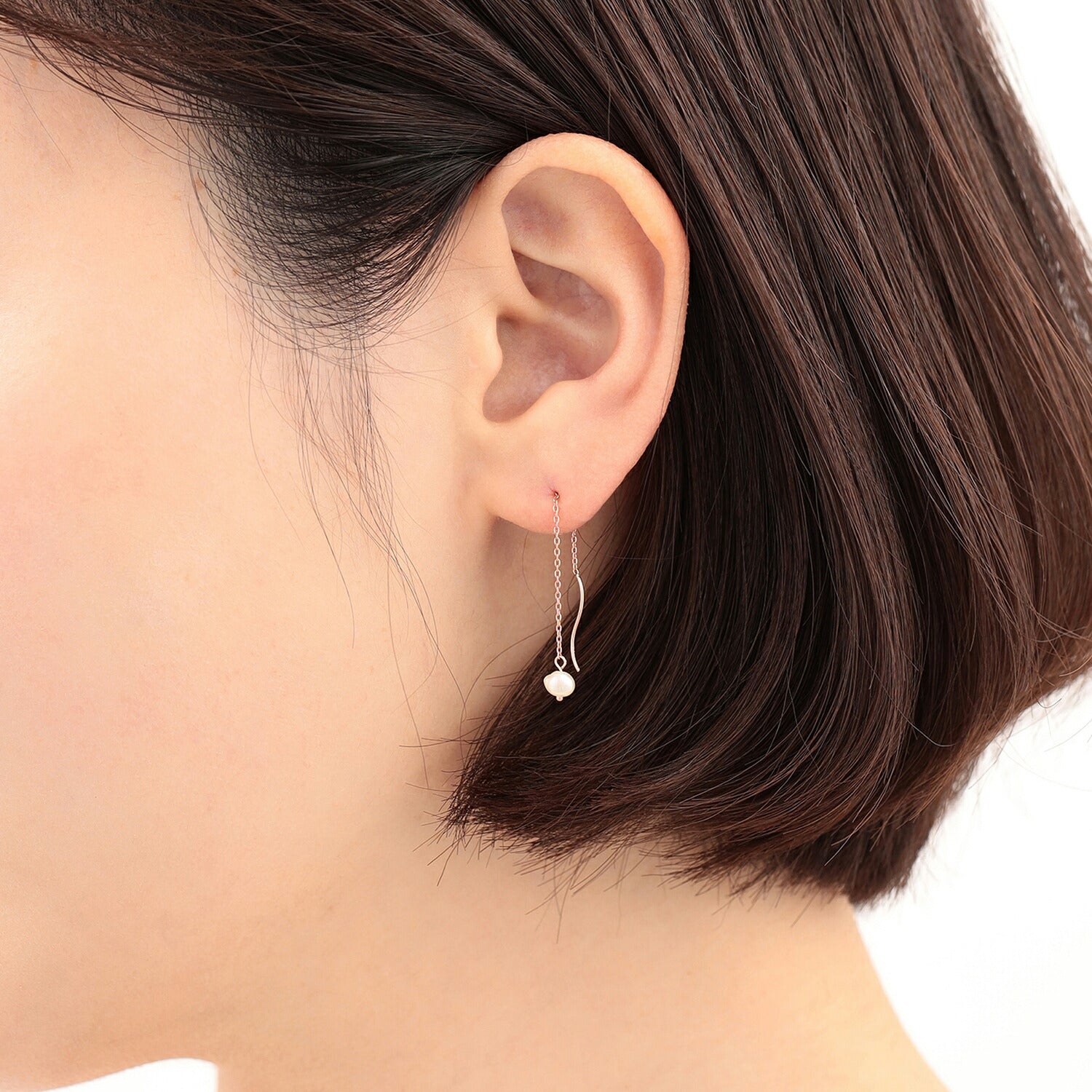 【WEB限定】6月誕生石 K10 ピンクゴールド 淡水パール アメリカン ピアス