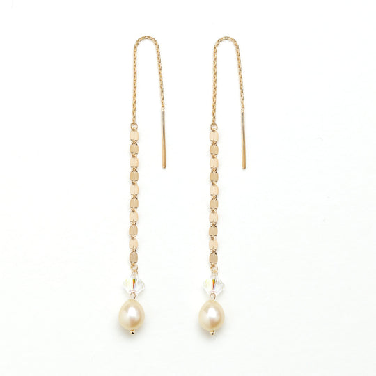 6月誕生石 K10 イエローゴールド あこや真珠 アメリカン ピアス