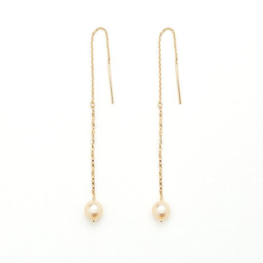 6月誕生石 K10 イエローゴールド あこや真珠 アメリカン ピアス