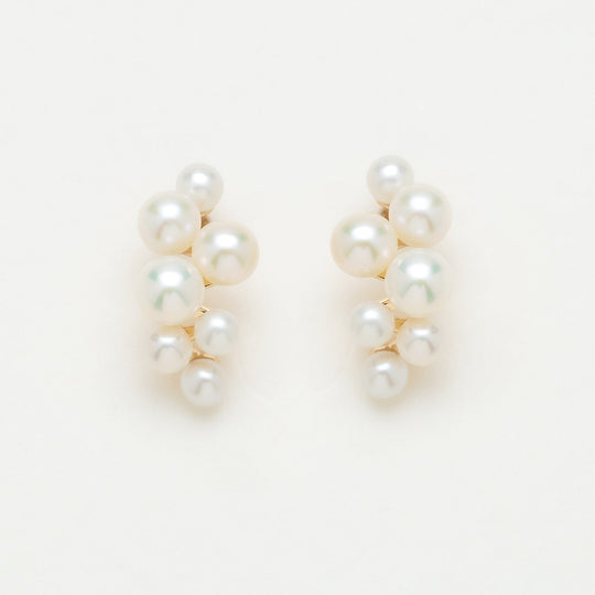 6月誕生石 K10 イエローゴールド 淡水パール ピアス