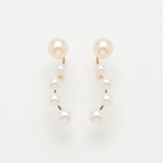 6月誕生石 K10 イエローゴールド 淡水パール ピアス