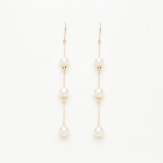 6月誕生石 K10 イエローゴールド 淡水パール フック ピアス