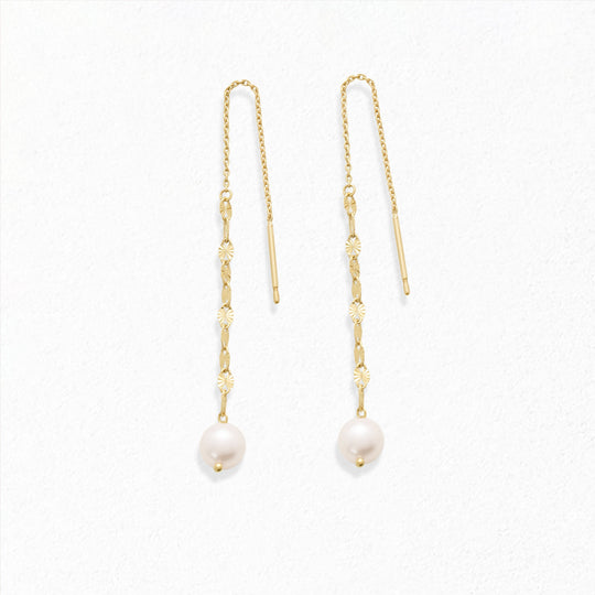 6月誕生石 K10 イエローゴールド あこや真珠 アメリカン ピアス