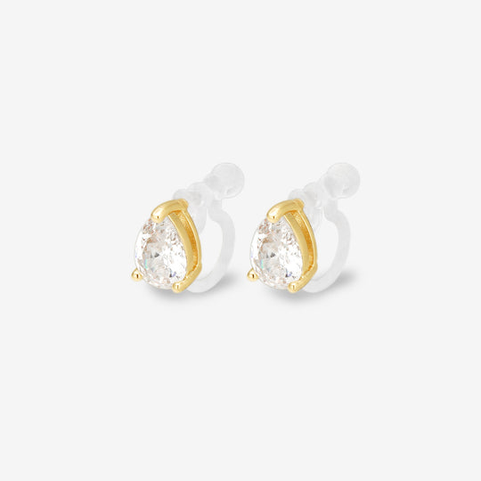 ★今だけ送料無料！★真鍮 キュービックジルコニア しずく イヤリング