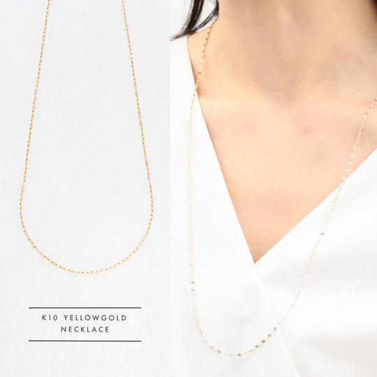 K10 イエローゴールド ロング デザインネックレス（70cm）