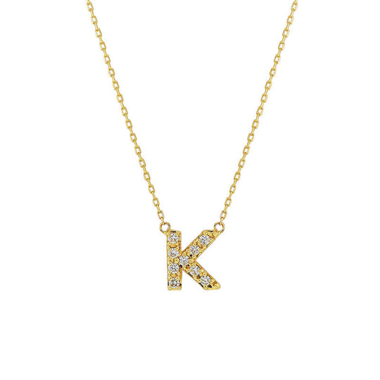 【WEB限定】K10 イエローゴールド ダイヤモンド イニシャル ネックレス（K）