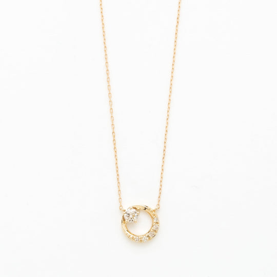 K10 イエローゴールド ダイヤモンド ネックレス