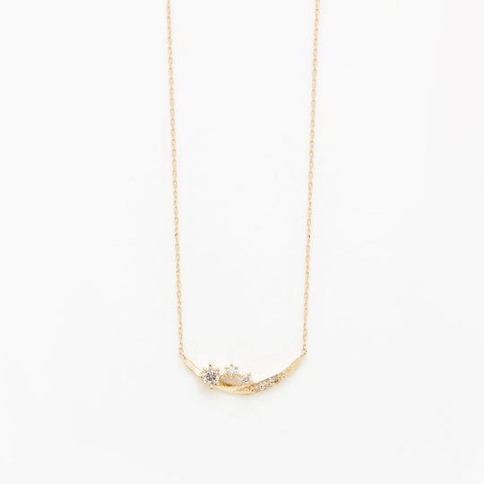 K10 イエローゴールド ダイヤモンド ネックレス