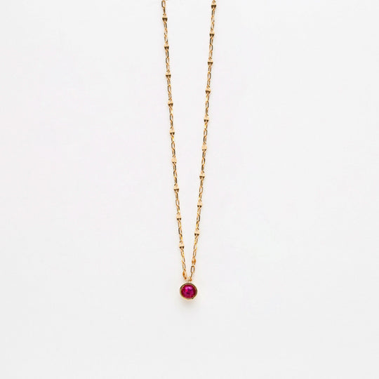 7月誕生石 K10 イエローゴールド ルビー ネックレス