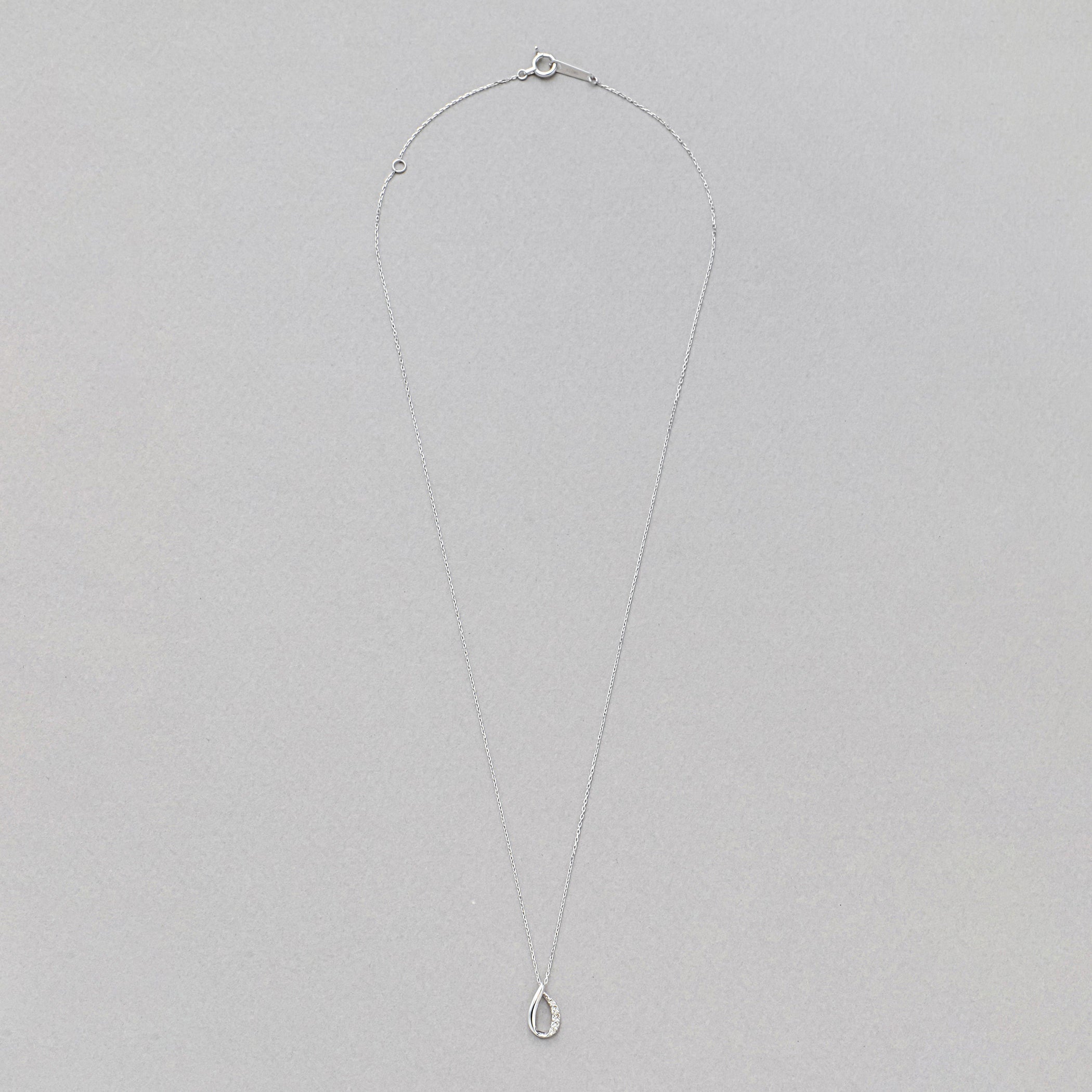 K10 ホワイトゴールド ダイヤモンド しずく ネックレス – Milluflora 