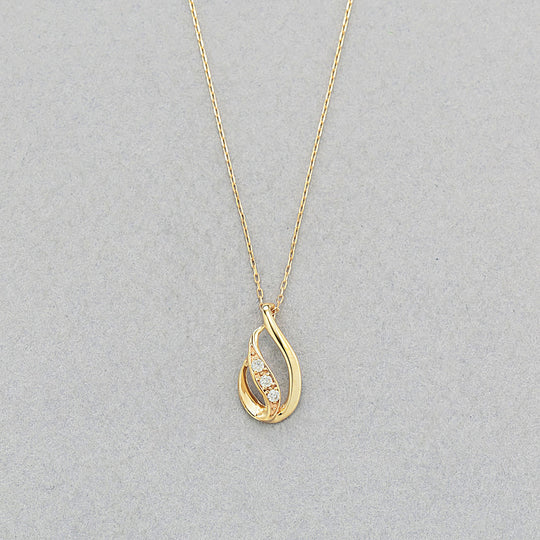 K10 イエローゴールド ダイヤモンド ネックレス