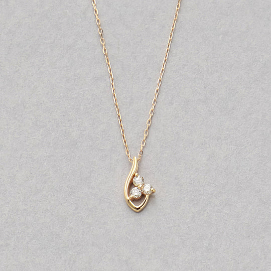 K10 イエローゴールド ダイヤモンド ネックレス