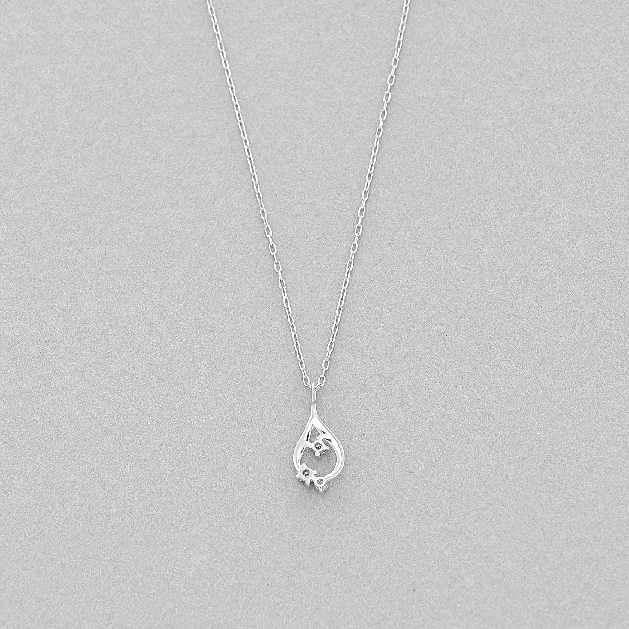 K10 ホワイトゴールド ダイヤモンド しずく ネックレス – Milluflora