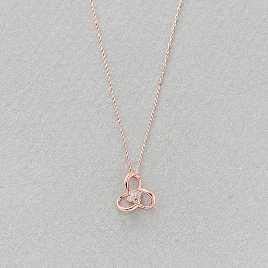 K10 ピンクゴールド ダイヤモンド フラワー ネックレス