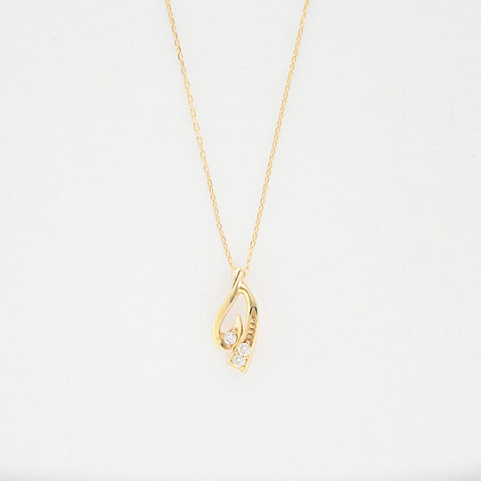 K10 イエローゴールド ダイヤモンド ネックレス