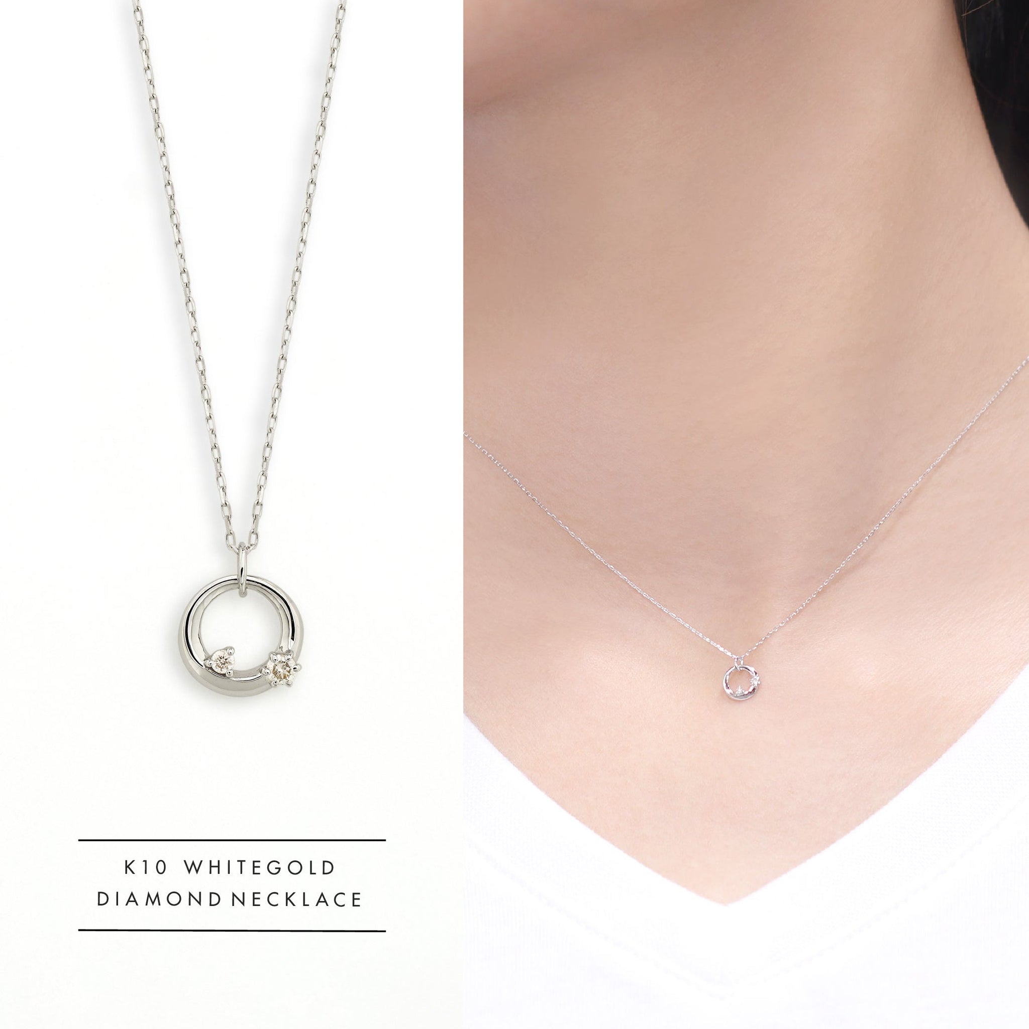 K10 ホワイトゴールド ダイヤモンド ネックレス – Milluflora | ミル 