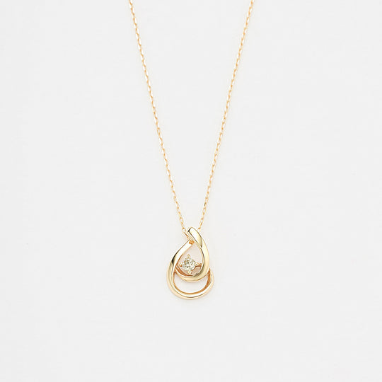 K10 イエローゴールド ダイヤモンド ネックレス