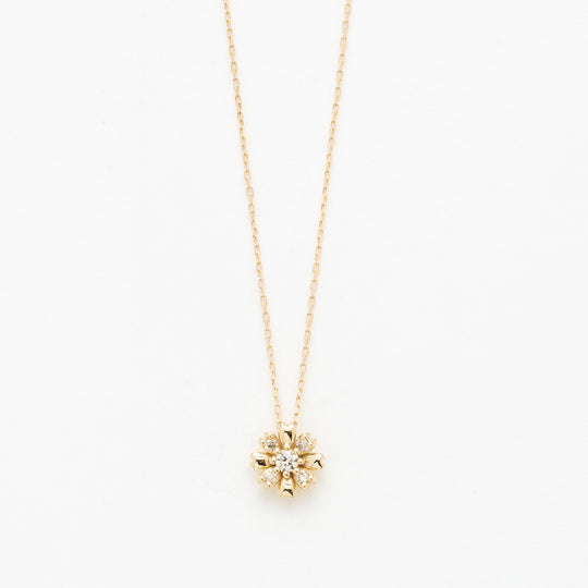 K10 イエローゴールド ダイヤモンド ネックレス