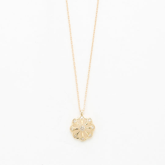 K10 イエローゴールド ダイヤモンド ネックレス