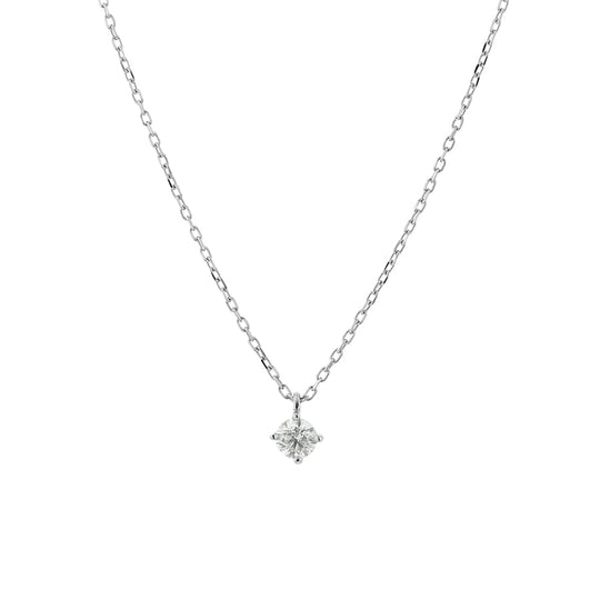 プラチナ ダイヤモンド ネックレス（0.1ct）<H&C証明カード/スコープ付>