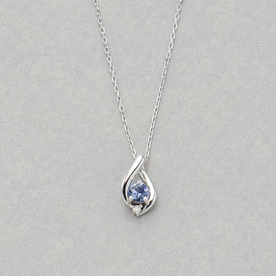 【ドラマ着用】12月誕生石 K10 ホワイトゴールド タンザナイト ネックレス