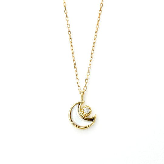 【WEB限定】K10 イエローゴールド シェル ムーン ネックレス