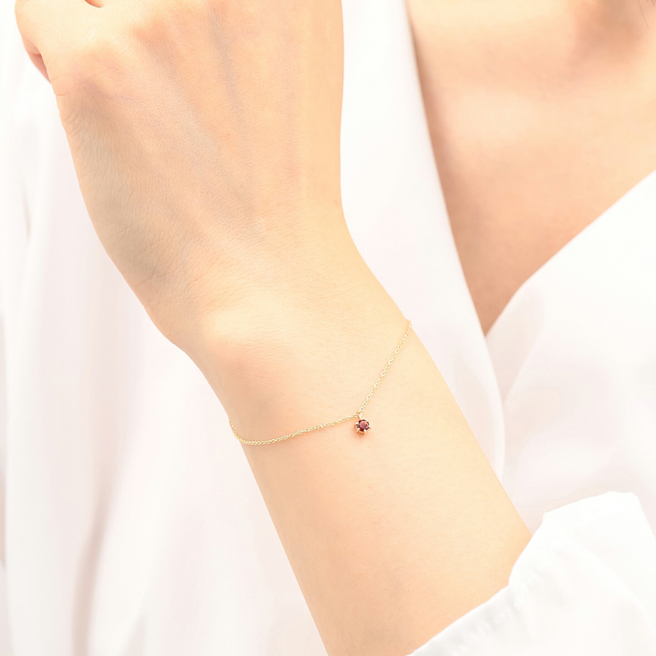 【WEB限定】1月誕生石 K10 イエローゴールド ガーネット ブレスレット