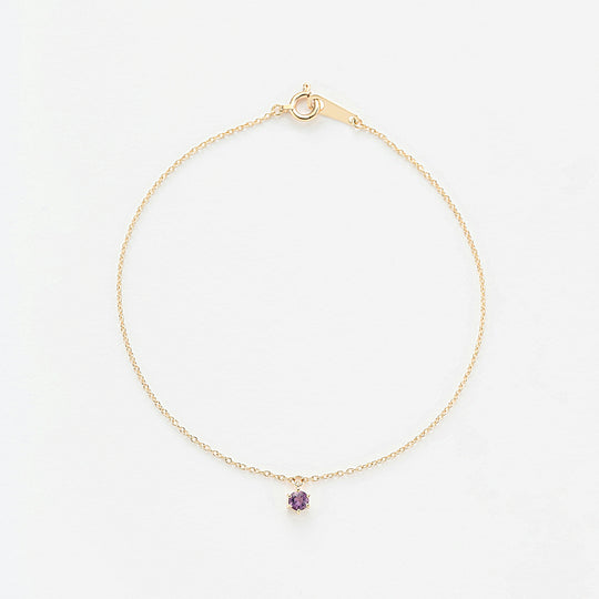 【WEB限定】2月誕生石 K10 イエローゴールド アメジスト ブレスレット