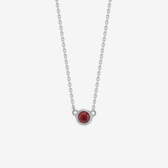 【WEB限定】1月誕生石 シルバー ロジウムメッキ ガーネット ネックレス