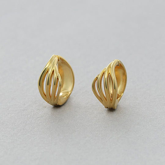 シルバー イエローゴールドメッキ イヤリング