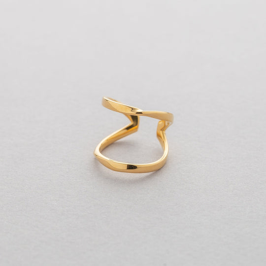 シルバー イエローゴールドメッキ リングカフ