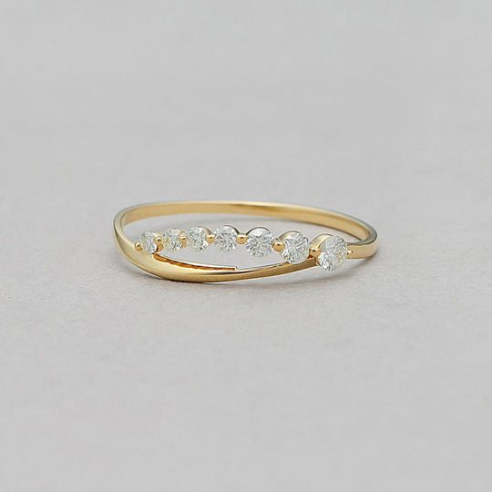 K18 イエローゴールド ダイヤモンド リング<鑑別カード/スコープ付>