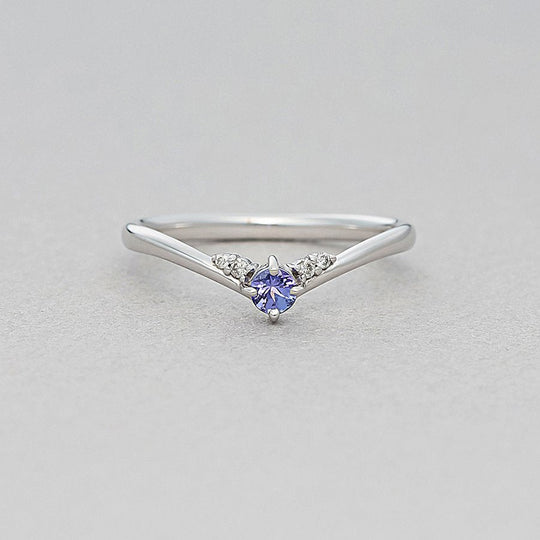 12月誕生石 K10 ホワイトゴールド タンザナイト リング