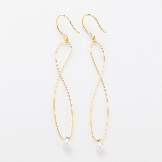 6月誕生石 K18 イエローゴールド 淡水パール フック ピアス