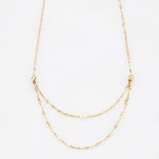 K10 イエローゴールド ロング デザインネックレス（70cm）