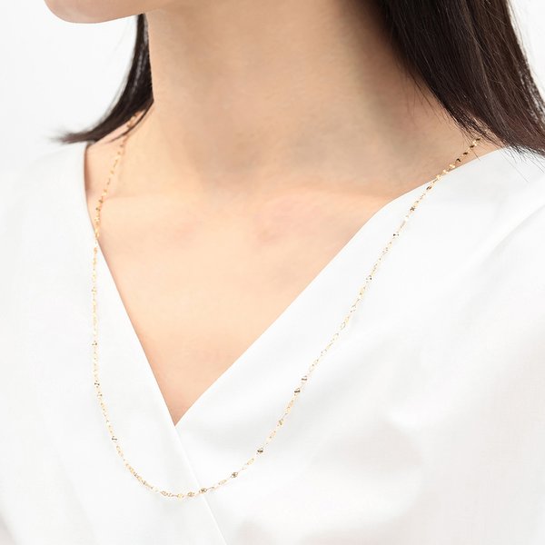 K10 イエローゴールド ロング デザインネックレス（70cm