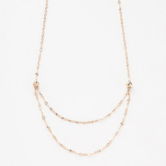 K10 ピンクゴールド ロング デザインネックレス（70cm）