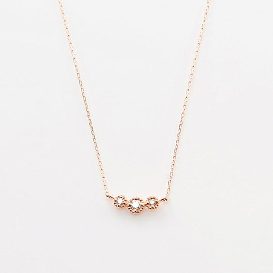 K10 ピンクゴールド ダイヤモンド ネックレス