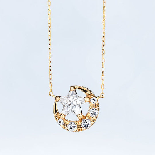 K10 イエローゴールド クォーツ スター ネックレス